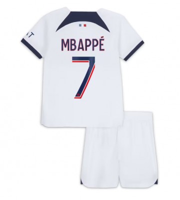 Paris Saint-Germain Kylian Mbappe #7 babykläder Bortatröja barn 2023-24 Korta ärmar (+ Korta byxor)